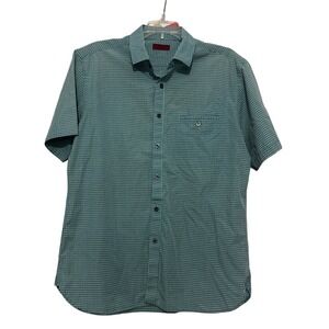 ALFANI Mens Size M SLIM FIT Green Cotton Shirt